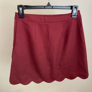 Casual and formal mini burgundy skirt
